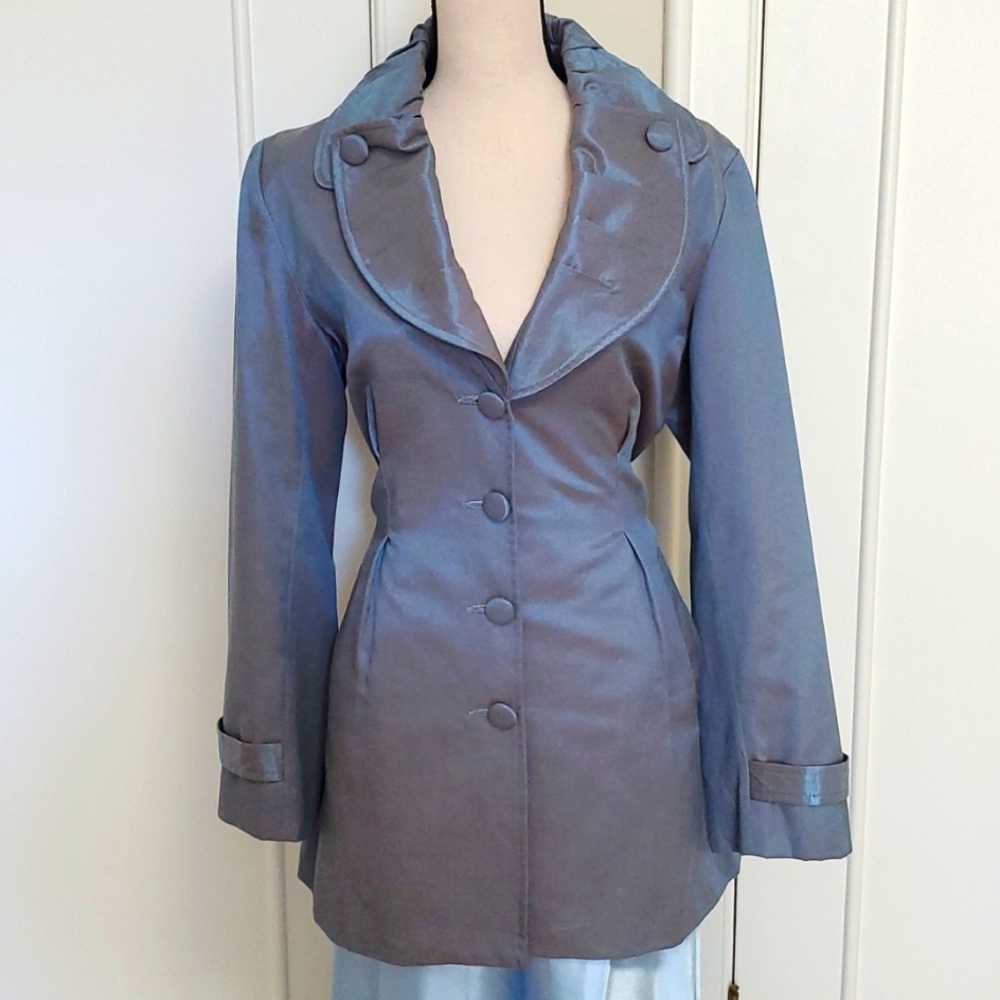 Blue dress jacket.
